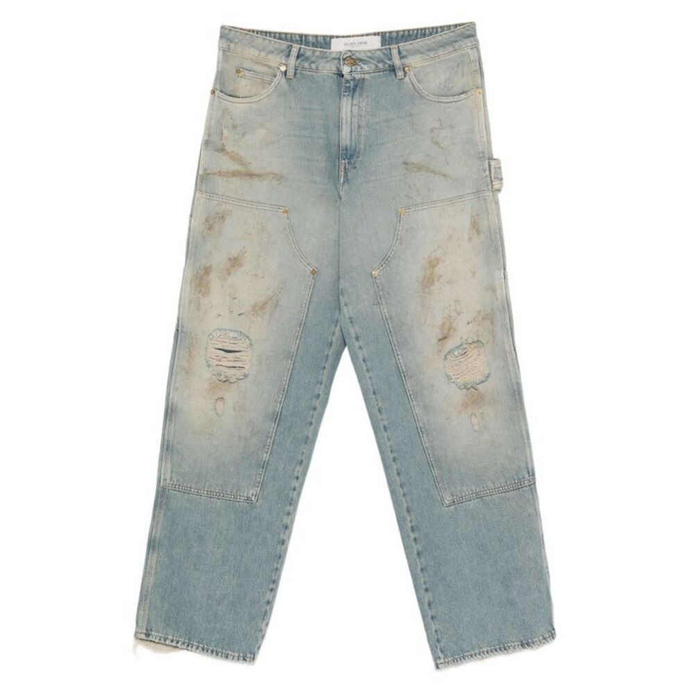 Golden Goose Men Destroyed Denim Cotton Jeans